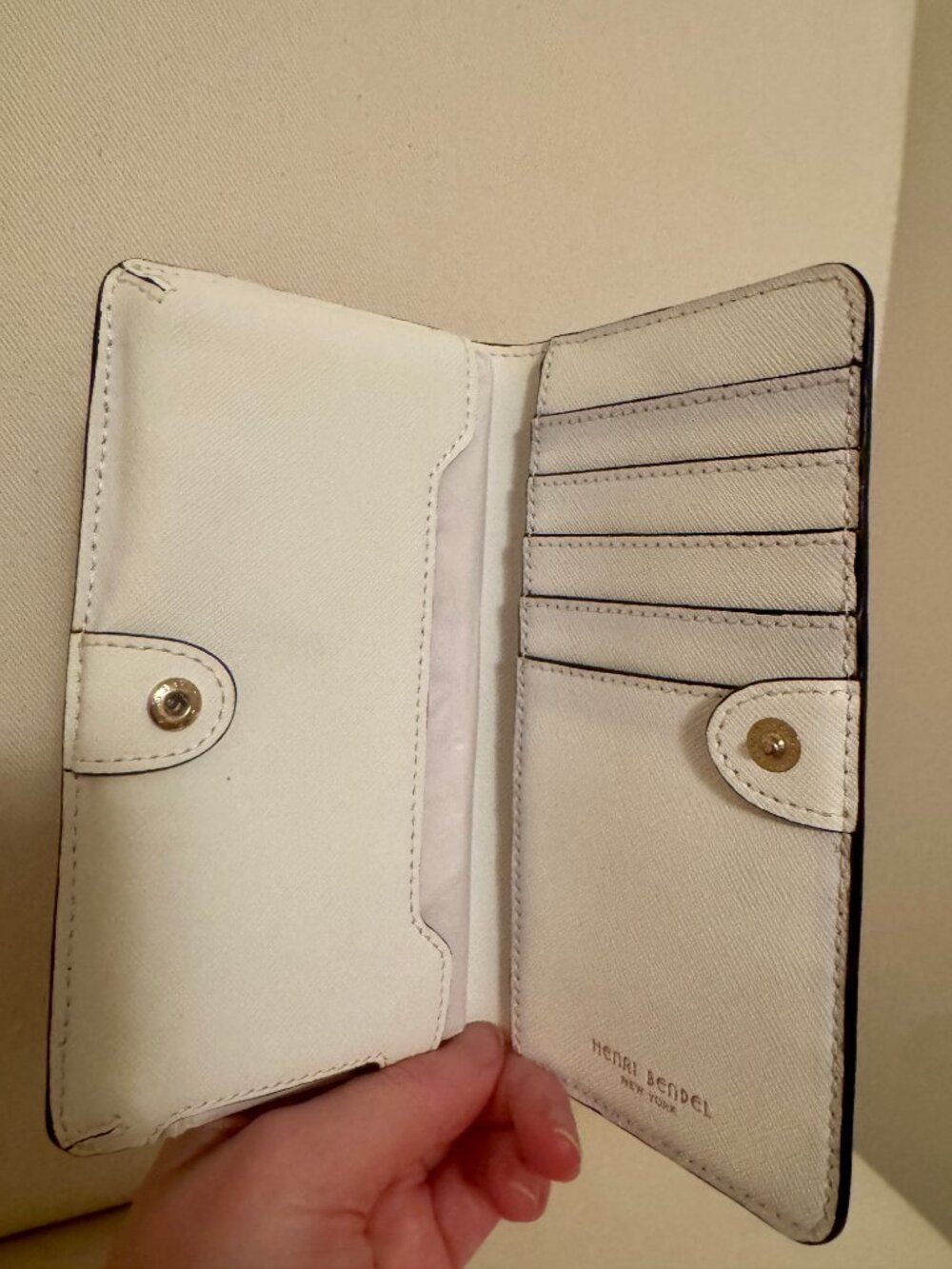 Henri Bendel Centennial Stripe Leather Snap Closure Wallet and Cell Phone Case - Picture 4 of 5
